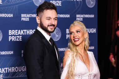 Matthew Rutler ve partneri Christina Aguilera, 5 Nisan 2025 'te Santa Monica, Los Angeles, Kaliforniya, ABD' de Barker Hangar 'da düzenlenen 11..