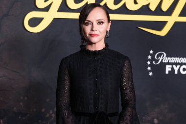 Christina Ricci, 10 Nisan 2025 'te Hollywood, Los Angeles, Kaliforniya, ABD' de bulunan Şaban Medya Merkezi 'ndeki Wolf Theatre' da düzenlenen 'YellowJackets' 3.. 
