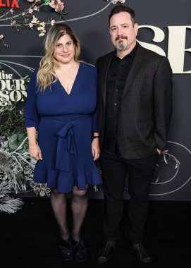 Shari Springer Berman ve Robert Pulcini, Netflix 'in' The Four Seasons 'sezonunun Los Angeles Premiere of Netflix' in Amerika Yönetmenler Birliği 'ndeki DGA Tiyatro Kompleksi' ne 24 Nisan 2025 'te ABD' nin Los Angeles, Kaliforniya 'da gerçekleştirdiği.