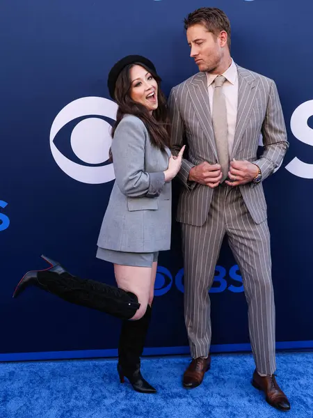 Tracker 'dan Fiona Rene ve Justin Hartley, CBSFEST 2025-2026: Paramount Stüdyoları' nda 7 Mayıs 2025 'te ABD' nin Kaliforniya eyaletinin Los Angeles şehrinde düzenlenen duyuru programına geldiler..