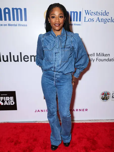 Amerikalı komedyen ve aktris Tiffany Haddish, 8 Mayıs 2025 'te Beverly Hills Hotel' de düzenlenen Ulusal Akıl Hastalıkları Birliği (NAMI) 2025 Akıl Sağlığı Galası 'na geldi.