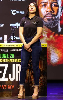 Meksikalı boksör Yolanda Vega (Yolanda Guadalupe Vega Ochoa), 14 Mayıs 2025 tarihinde Hollywood, Los Angeles, Kaliforniya, ABD 'de düzenlenen Jake Paul vs. Julio Cesar Chavez Jr..