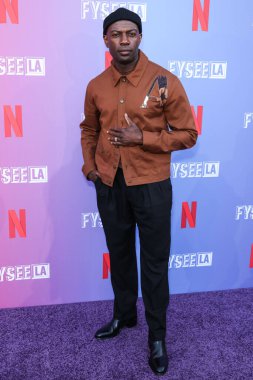 İngiliz aktör David Gyasi Netflix FYSEE LA - 'Diplomat' Sezon 2, ATAS Emmy FYC Özel Gösterim Etkinliği 'ne Huntington Kütüphanesi, Sanat Koleksiyonları ve San Marino, Los Angeles, Kaliforniya, ABD' deki Botanik Bahçeleri 'nde katıldı..