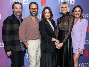 Will Forte, Marco Calvani, Tina Fey, Kerri Kenney-Silver ve Erika Henningsen Netflix FYSEE LA - 'The Four Seasons' Sezon 1 ATAS Emmy FYC (Düşünceleriniz İçin) 19 Mayıs 2025 'te Aero Theatre, CA