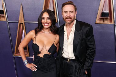 Jessica Ledon ve erkek arkadaşı David Guetta, 26 Mayıs 2025 'te Las Vegas, Las Vegas' ta düzenlenen 2025 Amerikan Müzik Ödülleri 'ne geldiler..