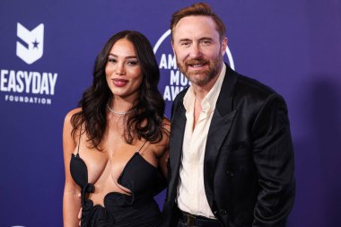 Jessica Ledon ve erkek arkadaşı David Guetta, 26 Mayıs 2025 'te Las Vegas, Las Vegas' ta düzenlenen 2025 Amerikan Müzik Ödülleri 'ne geldiler..