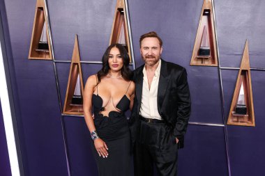 Jessica Ledon ve erkek arkadaşı David Guetta, 26 Mayıs 2025 'te Las Vegas, Las Vegas' ta düzenlenen 2025 Amerikan Müzik Ödülleri 'ne geldiler..