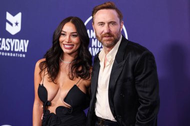 Jessica Ledon ve erkek arkadaşı David Guetta, 26 Mayıs 2025 'te Las Vegas, Las Vegas' ta düzenlenen 2025 Amerikan Müzik Ödülleri 'ne geldiler..