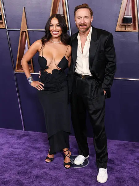 Jessica Ledon ve erkek arkadaşı David Guetta, 26 Mayıs 2025 'te Las Vegas, Las Vegas' ta düzenlenen 2025 Amerikan Müzik Ödülleri 'ne geldiler..