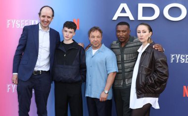 Jack Thorne, Stephen Graham, Owen Cooper, Ashley Walters ve Erin Doherty Netflix FYSEE LA - 'Adolescence' Sezon 1 ATAS (Televizyon Sanatları ve Bilimleri Akademisi) Emmy FYC 'ye geldiler.      