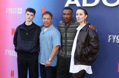 Stephen Graham, Owen Cooper, Ashley Walters ve Erin Doherty Netflix FYSEE LA - 'Ergenlik' Sezon 1 ATAS (Televizyon Sanatları ve Bilimleri Akademisi) Emmy FYC 'ye geldiler.     