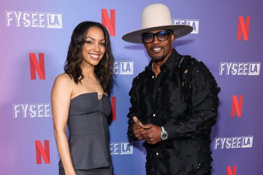 Corinne Foxx ve Peder Jamie Foxx, Batı Hollywood, Los Angeles, Kaliforniya, ABD 'deki Komedi Dükkanı' nda düzenlenen Değerlendirme Etkinliğiniz İçin FYSEE LA Komedi Gecesi ATAS Emmy FYC 'ye geldiler..