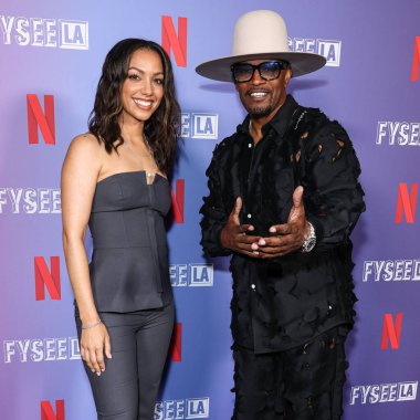 Corinne Foxx ve Peder Jamie Foxx, Batı Hollywood, Los Angeles, Kaliforniya, ABD 'deki Komedi Dükkanı' nda düzenlenen Değerlendirme Etkinliğiniz İçin FYSEE LA Komedi Gecesi ATAS Emmy FYC 'ye geldiler..