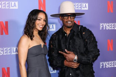 Corinne Foxx ve Peder Jamie Foxx, Batı Hollywood, Los Angeles, Kaliforniya, ABD 'deki Komedi Dükkanı' nda düzenlenen Değerlendirme Etkinliğiniz İçin FYSEE LA Komedi Gecesi ATAS Emmy FYC 'ye geldiler..