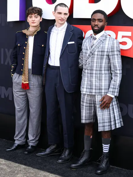 Noah Schnapp, Finn Wolfhard ve Caleb McLaughlin Netflix Tudum 2025 'e vardılar: 31 Mayıs 2025 tarihinde Kia Forum' da düzenlenen canlı etkinlik Inglewood, Los Angeles, Kaliforniya, ABD.