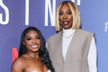 Amerikalı jimnastikçi Simone Biles ve Nijeryalı-Amerikalı aktris ve komedyen Yvonne Orji Netflix FYSEE LA - Simone Biles Rising 'Sezon 1 ATAS Emmy FYC (Düşünceleriniz İçin) 2 Haziran 2025' de Hollywood Atletizm Kulübü 'nde düzenlenen etkinliğe geldiler.     