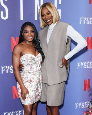 Amerikalı jimnastikçi Simone Biles ve Nijeryalı-Amerikalı aktris ve komedyen Yvonne Orji Netflix FYSEE LA - Simone Biles Rising 'Sezon 1 ATAS Emmy FYC (Düşünceleriniz İçin) 2 Haziran 2025' de Hollywood Atletizm Kulübü 'nde düzenlenen etkinliğe geldiler.     
