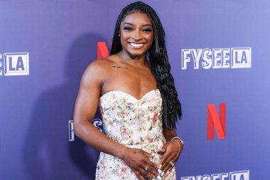Amerikalı jimnastikçi Simone Biles, Netflix FYSEE LA - Simone Biles Rising 'Sezon 1 ATAS (Televizyon Sanatları ve Bilimleri Akademisi) Emmy FYC' ye (Düşünceleriniz İçin) 2 Haziran 2025 'te Hollywood Atletizm Kulübü' nde düzenlenen etkinliğe katıldı.                