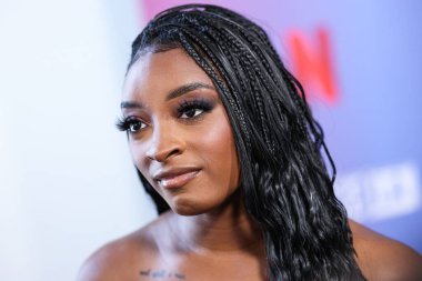 Amerikalı jimnastikçi Simone Biles, Netflix FYSEE LA - Simone Biles Rising 'Sezon 1 ATAS (Televizyon Sanatları ve Bilimleri Akademisi) Emmy FYC' ye (Düşünceleriniz İçin) 2 Haziran 2025 'te Hollywood Atletizm Kulübü' nde düzenlenen etkinliğe katıldı.                