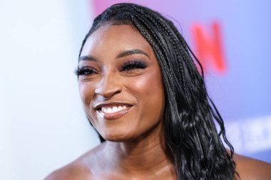 Amerikalı jimnastikçi Simone Biles, Netflix FYSEE LA - Simone Biles Rising 'Sezon 1 ATAS (Televizyon Sanatları ve Bilimleri Akademisi) Emmy FYC' ye (Düşünceleriniz İçin) 2 Haziran 2025 'te Hollywood Atletizm Kulübü' nde düzenlenen etkinliğe katıldı.                