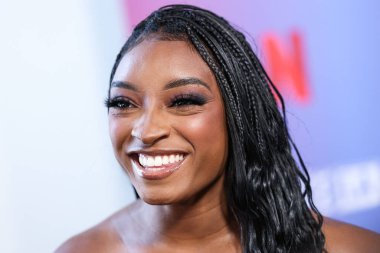 Amerikalı jimnastikçi Simone Biles, Netflix FYSEE LA - Simone Biles Rising 'Sezon 1 ATAS (Televizyon Sanatları ve Bilimleri Akademisi) Emmy FYC' ye (Düşünceleriniz İçin) 2 Haziran 2025 'te Hollywood Atletizm Kulübü' nde düzenlenen etkinliğe katıldı.                
