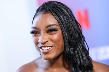 Amerikalı jimnastikçi Simone Biles, Netflix FYSEE LA - Simone Biles Rising 'Sezon 1 ATAS (Televizyon Sanatları ve Bilimleri Akademisi) Emmy FYC' ye (Düşünceleriniz İçin) 2 Haziran 2025 'te Hollywood Atletizm Kulübü' nde düzenlenen etkinliğe katıldı.                