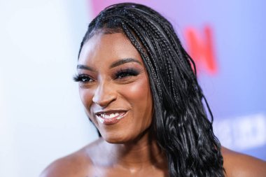 Amerikalı jimnastikçi Simone Biles, Netflix FYSEE LA - Simone Biles Rising 'Sezon 1 ATAS (Televizyon Sanatları ve Bilimleri Akademisi) Emmy FYC' ye (Düşünceleriniz İçin) 2 Haziran 2025 'te Hollywood Atletizm Kulübü' nde düzenlenen etkinliğe katıldı.                