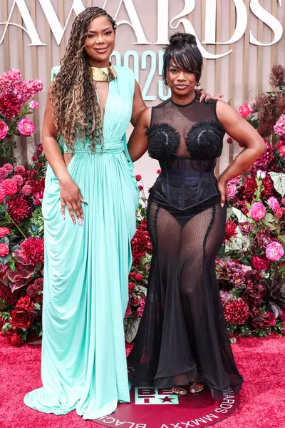 Riley Burruss ve annesi Kandi Burruss, 9 Haziran 2025 tarihinde Los Angeles, Kaliforniya 'da Peacock Tiyatrosu' nda düzenlenen BET Ödülleri 'ne (25..    