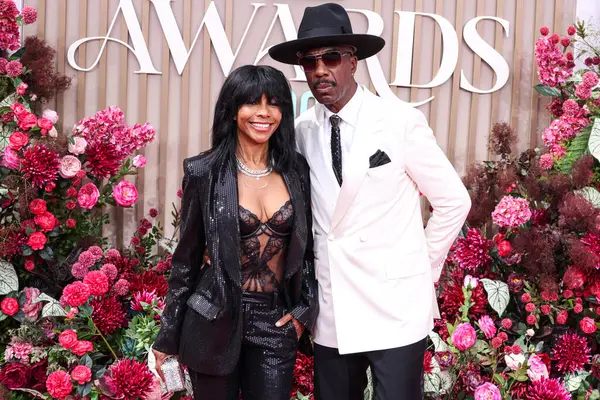 Shahidah Omar ve kocası J.B. Smoove, 9 Haziran 2025 tarihinde Los Angeles, Kaliforniya 'da Peacock Tiyatrosu' nda düzenlenen BET Ödülleri 'ne (25..    