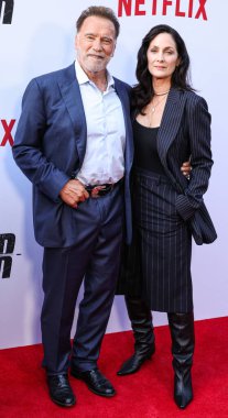 Avusturyalı ve Amerikalı aktör, eski Kaliforniya Valisi, iş adamı, eski politikacı ve eski profesyonel vücut geliştirici Arnold Schwarzenegger ve Kanadalı-Amerikalı aktris ve yapımcı Carrie-Anne Moss Los Angeles 'a geldiler. 