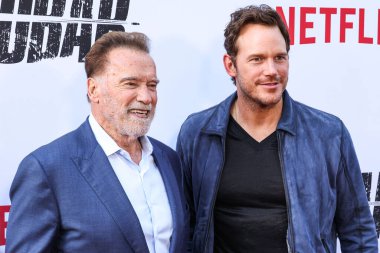 Avusturyalı ve Amerikalı aktör, eski Kaliforniya Valisi, iş adamı, eski politikacı ve eski profesyonel vücut geliştirici Arnold Schwarzenegger ve Amerikalı aktör Chris Pratt Netflix 'in' FUBAR 'ikinci sezonunun Los Angeles Premiere' ine geldiler. 