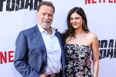 Avusturyalı ve Amerikalı aktör, eski Kaliforniya Valisi, iş adamı, eski politikacı ve eski profesyonel vücut geliştirici Arnold Schwarzenegger ve Amerikalı aktris Monica Barbaro Netflix 'in' FUBAR 'ikinci sezonunun Los Angeles Premiere' ine geldiler.