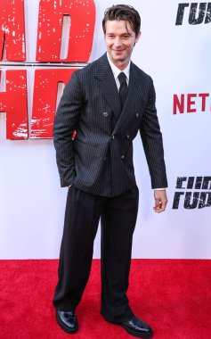 Amerikalı aktör ve model Patrick Schwarzenegger Netflix 'in' FUBAR 'ikinci sezonunun Los Angeles Premiere' ine 11 Haziran 2025 'te Hollywood, Los Angeles, Kaliforniya, ABD' de bulunan Netflix Tudum Theater 'a geldi..     