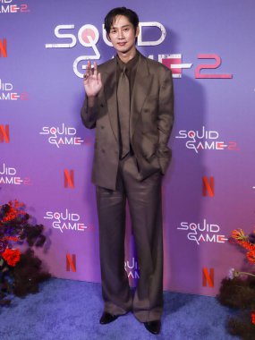Güney Koreli aktör Park Sung-hoon Netflix 'in' Squid Game '2. sezon Deneyim Fotoğrafı' na 17 Haziran 2025 'te Manhattan, New York, ABD' deki Manhattan AVM 'de ulaştı.. 