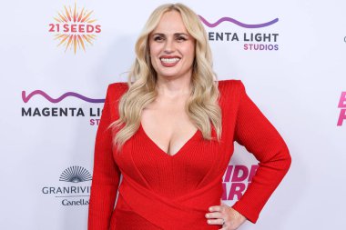 Avustralyalı aktris, yapımcı, şarkıcı ve yazar Rebel Wilson, 18 Haziran 2025 'te Los Angeles, Kaliforniya' da bulunan The Directors Guild of America 'daki DGA Tiyatro Kompleksi' nde düzenlenen Magenta Light Studios 'un' Bride Hard 'filminin Los Angeles galasına geldi.