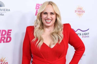 Avustralyalı aktris, yapımcı, şarkıcı ve yazar Rebel Wilson, 18 Haziran 2025 'te Los Angeles, Kaliforniya' da bulunan The Directors Guild of America 'daki DGA Tiyatro Kompleksi' nde düzenlenen Magenta Light Studios 'un' Bride Hard 'filminin Los Angeles galasına geldi.