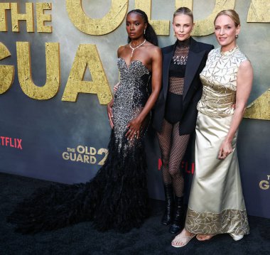 Amerikalı aktris Kiki Layne, Güney Afrikalı-Amerikalı aktris ve yapımcı Charlize Theron ve Amerikalı aktris Uma Thurman Netflix 'in 25 Haziran 2025' de Netflix Tudum Tiyatrosu 'nda düzenlenen' Eski Muhafız 2 'nin Los Angeles Premiere' sine geldiler. 