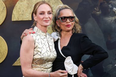 Amerikalı aktris Uma Thurman ve Amerikalı aktris ve film yapımcısı Victoria Mahoney, Netflix 'in 25 Haziran 2025' te Hollywood, Los Angeles, Kaliforniya, ABD 'de düzenlenen Netflix' in 'The Old Guard 2' adlı filminin Los Angeles galasına geldiler.