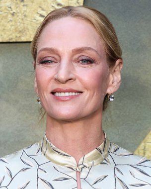 Fred Leighton takısı takan Amerikalı aktris Uma Thurman, Netflix 'in 25 Haziran 2025' te Hollywood, Los Angeles, Kaliforniya, ABD 'deki Netflix Tudum Tiyatrosu' ndaki 