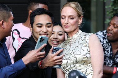 Fred Leighton takısı takan Amerikalı aktris Uma Thurman, Netflix 'in 25 Haziran 2025' te Hollywood, Los Angeles, Kaliforniya, ABD 'deki Netflix Tudum Tiyatrosu' ndaki 