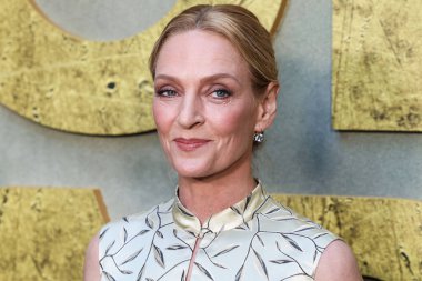 Fred Leighton takısı takan Amerikalı aktris Uma Thurman, Netflix 'in 25 Haziran 2025' te Hollywood, Los Angeles, Kaliforniya, ABD 'deki Netflix Tudum Tiyatrosu' ndaki 