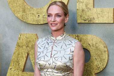 Fred Leighton takısı takan Amerikalı aktris Uma Thurman, Netflix 'in 25 Haziran 2025' te Hollywood, Los Angeles, Kaliforniya, ABD 'deki Netflix Tudum Tiyatrosu' ndaki 