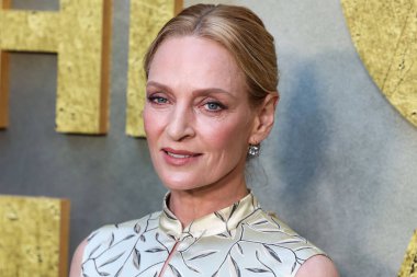 Fred Leighton takısı takan Amerikalı aktris Uma Thurman, Netflix 'in 25 Haziran 2025' te Hollywood, Los Angeles, Kaliforniya, ABD 'deki Netflix Tudum Tiyatrosu' ndaki 