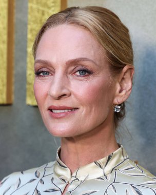 Fred Leighton takısı takan Amerikalı aktris Uma Thurman, Netflix 'in 25 Haziran 2025' te Hollywood, Los Angeles, Kaliforniya, ABD 'deki Netflix Tudum Tiyatrosu' ndaki 