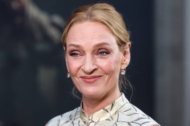 Fred Leighton takısı takan Amerikalı aktris Uma Thurman, Netflix 'in 25 Haziran 2025' te Hollywood, Los Angeles, Kaliforniya, ABD 'deki Netflix Tudum Tiyatrosu' ndaki 
