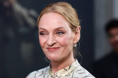 Fred Leighton takısı takan Amerikalı aktris Uma Thurman, Netflix 'in 25 Haziran 2025' te Hollywood, Los Angeles, Kaliforniya, ABD 'deki Netflix Tudum Tiyatrosu' ndaki 
