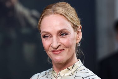 Fred Leighton takısı takan Amerikalı aktris Uma Thurman, Netflix 'in 25 Haziran 2025' te Hollywood, Los Angeles, Kaliforniya, ABD 'deki Netflix Tudum Tiyatrosu' ndaki 