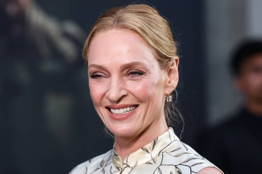 Fred Leighton takısı takan Amerikalı aktris Uma Thurman, Netflix 'in 25 Haziran 2025' te Hollywood, Los Angeles, Kaliforniya, ABD 'deki Netflix Tudum Tiyatrosu' ndaki 