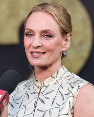 Fred Leighton takısı takan Amerikalı aktris Uma Thurman, Netflix 'in 25 Haziran 2025' te Hollywood, Los Angeles, Kaliforniya, ABD 'deki Netflix Tudum Tiyatrosu' ndaki 