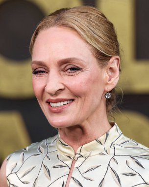 Fred Leighton takısı takan Amerikalı aktris Uma Thurman, Netflix 'in 25 Haziran 2025' te Hollywood, Los Angeles, Kaliforniya, ABD 'deki Netflix Tudum Tiyatrosu' ndaki 